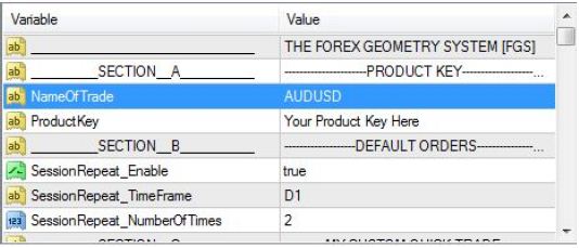 "Name Of Trade" Parameter